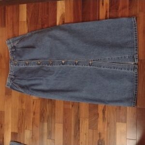 Button up denim maxi skirt